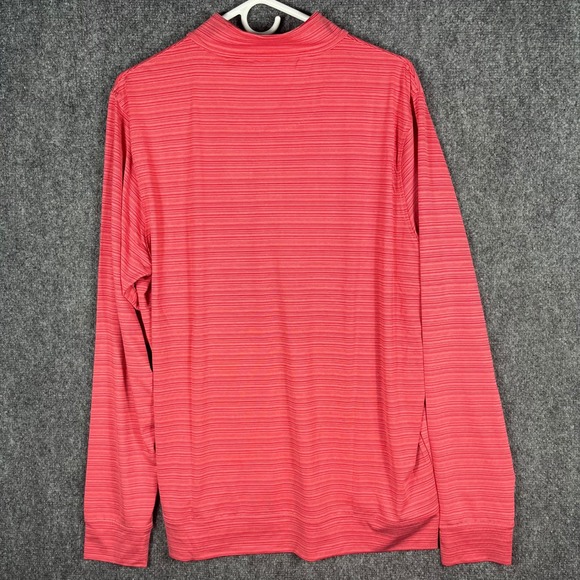 TailorByrd Performance Pullover Mens XL Cherry Red Stripe 1/4 Zip Golf NEW - Picture 8 of 10